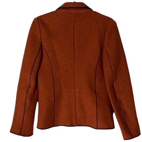 Casual Corner Vintage Orange Wool Blazer Jacket - Picture 2 of 8